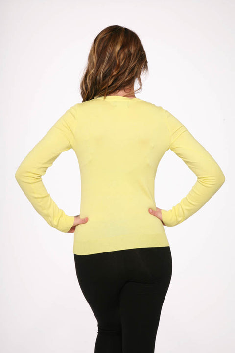 Yellow Crewneck Cardigan-2