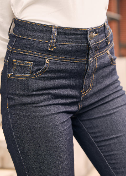 Karaoke Seamstress Buttoned Skinny Jeans-2