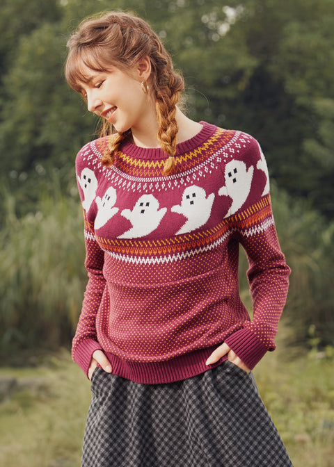 You've Been Ghosted Fair Isle Sweater-2