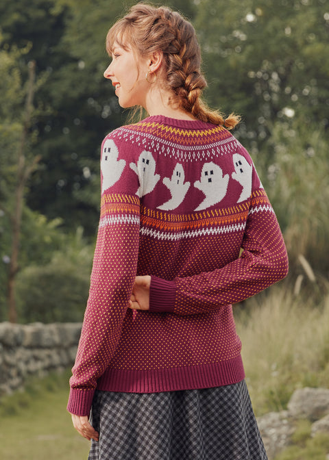You've Been Ghosted Fair Isle Sweater-5