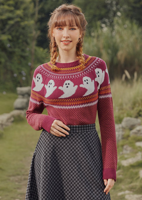 You've Been Ghosted Fair Isle Sweater-3