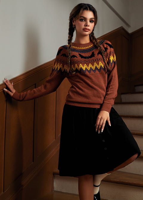 It Be Like 'Bat' Fair Isle Sweater-2
