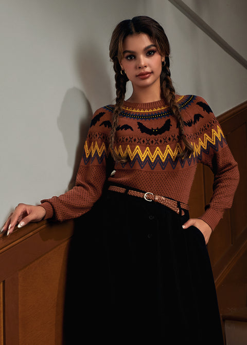 It Be Like 'Bat' Fair Isle Sweater-4