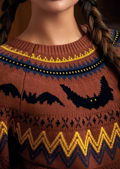 It Be Like 'Bat' Fair Isle Sweater-1