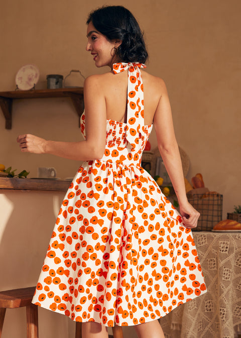 Instant Energy Faux-Wrap Halter Dress-6