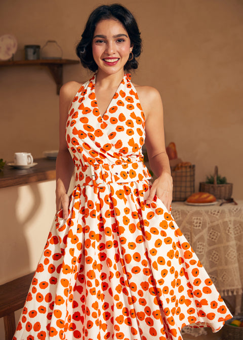 Instant Energy Faux-Wrap Halter Dress-2