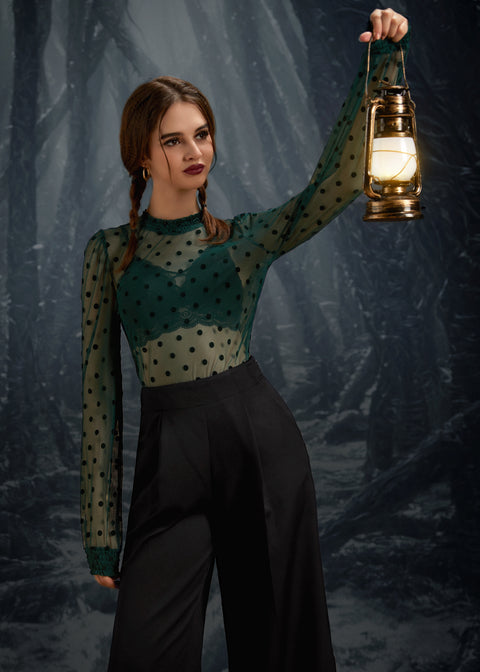 ModCloth Roxanne Smocked Mockneck Blouse-4