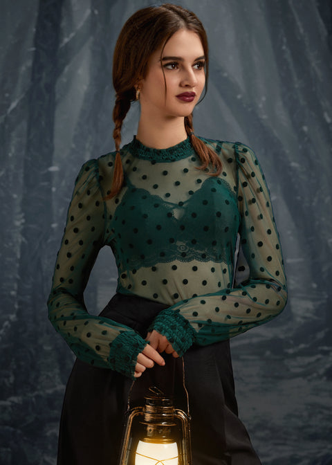 ModCloth Roxanne Smocked Mockneck Blouse-2