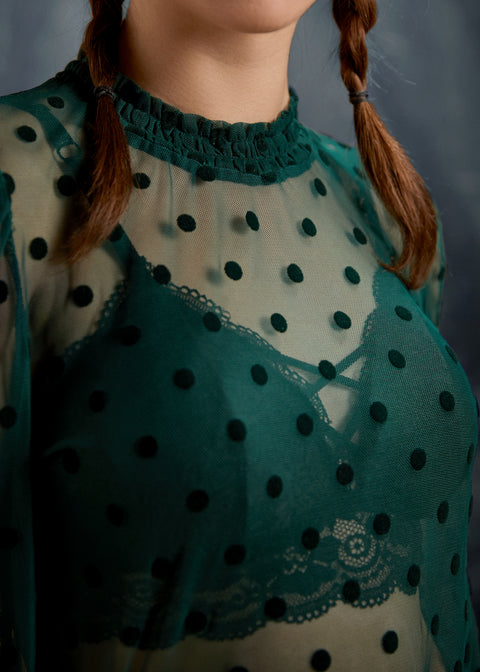 ModCloth Roxanne Smocked Mockneck Blouse-1