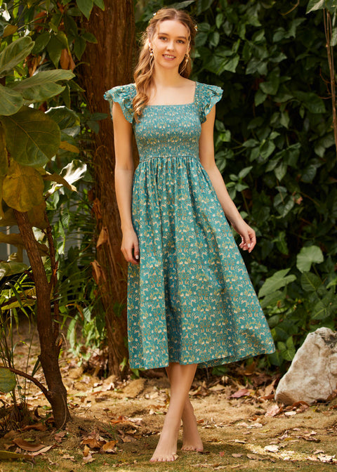 Flair and Square Babydoll Dress-0