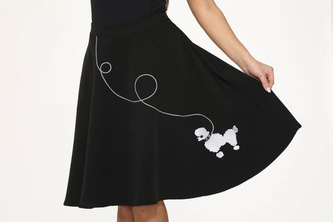 Black Embroidered Poodle Skirt-1
