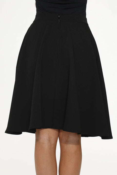 Black Embroidered Poodle Skirt-2