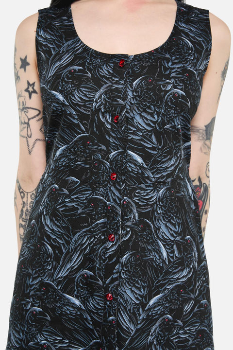 Murder Of Crows Midi Dress-1