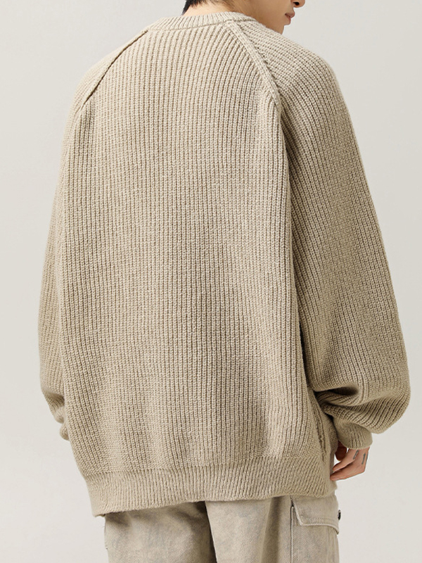 Pullover mit dreidimensionalem Schulterlinien-Design und Rundhalsausschnitt-1