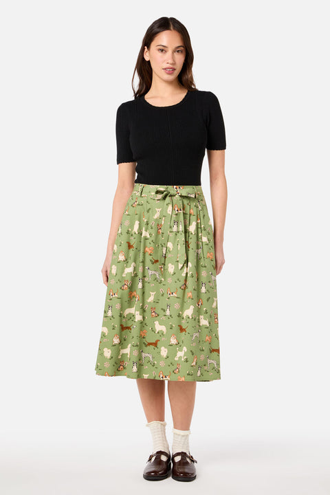 Cute Dogs Midi Skirt-2