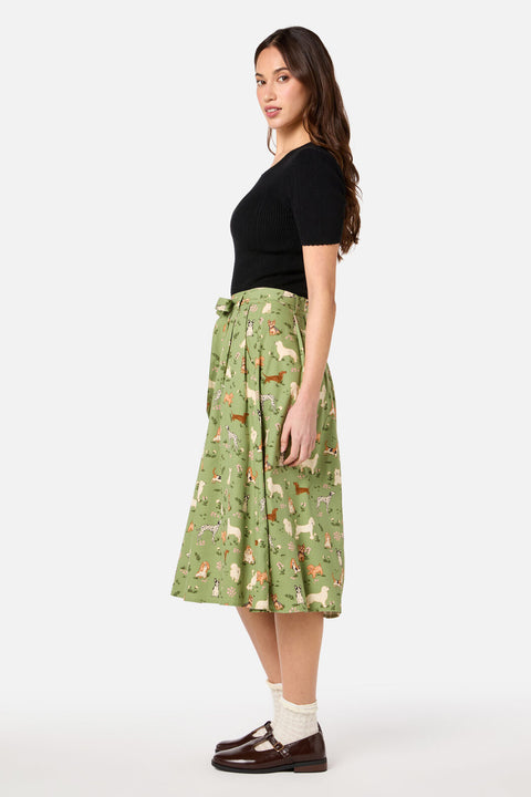 Cute Dogs Midi Skirt-3