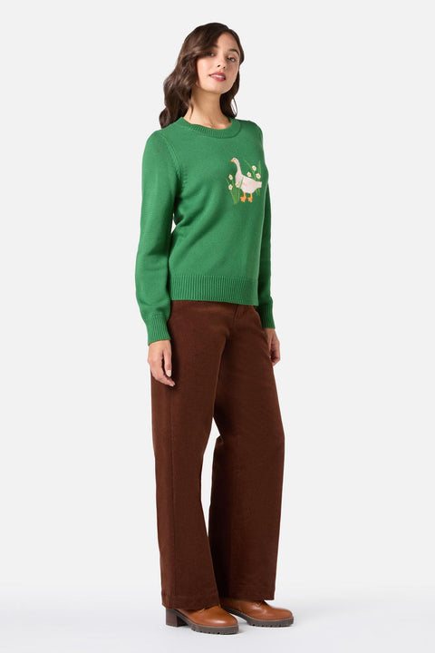 Goose Embroidered Knit Sweater-4