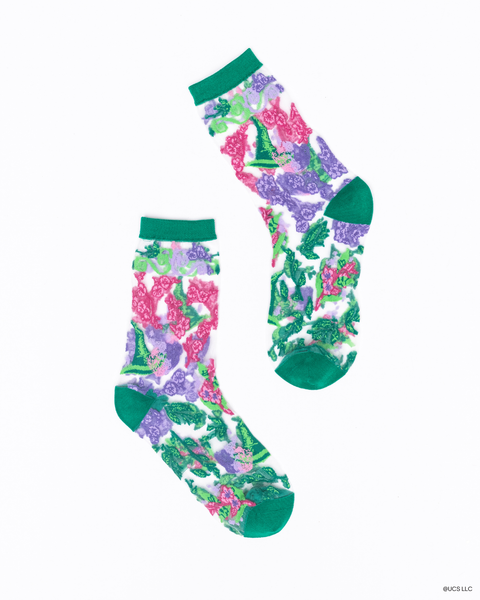 Wicked For Good Floral Sheer Crew Sock-2
