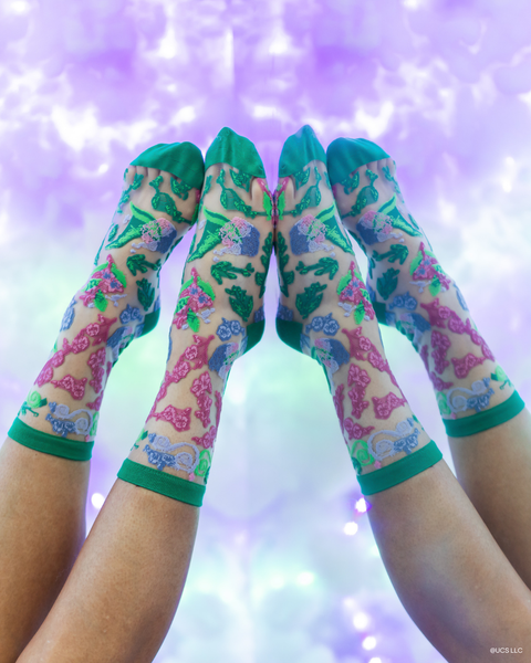 Wicked For Good Floral Sheer Crew Sock-1