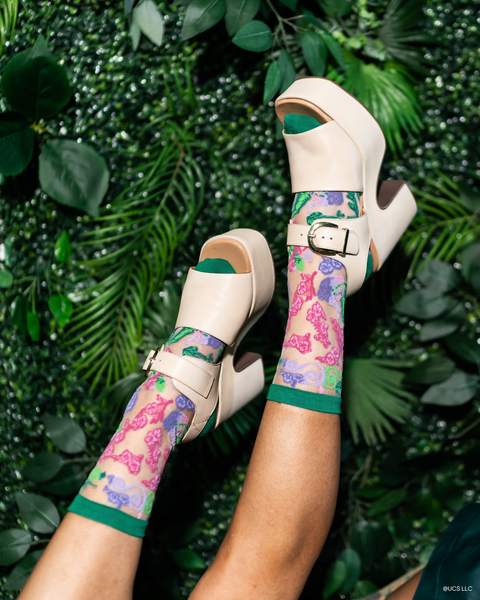 Wicked For Good Floral Sheer Crew Sock-3