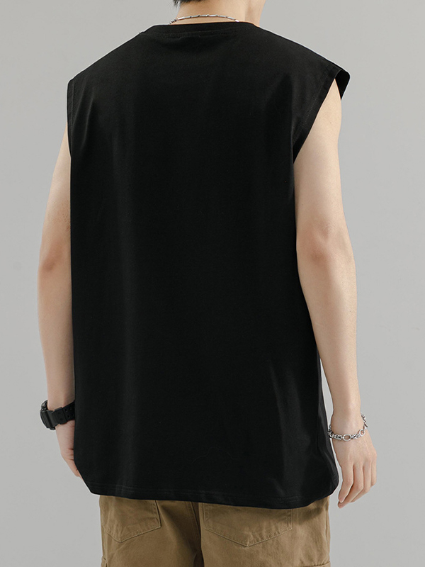 Lockere Freizeitweste für Herren mit Buchstabendruck-3